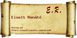 Eiselt Renátó névjegykártya